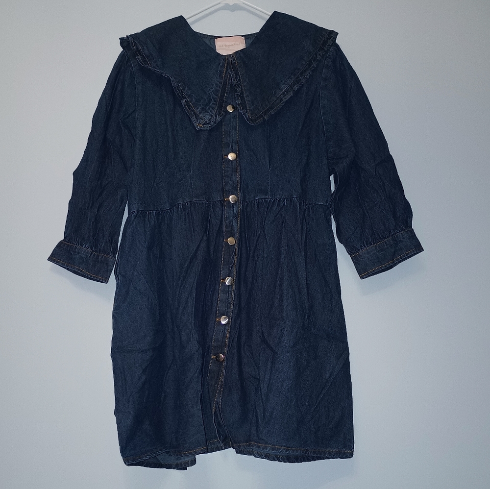 Us Together Dark Blue Denim Mini Dress XL
